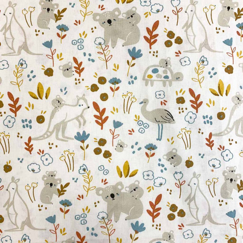Algodón estampado PAPUNYA Blanco / Multicolor vintage